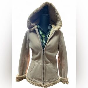 Y2K Cozy Tan Sherpa Fleece Zip Hoodie 🤎 2000s Soft Girl Jacket cottagecore